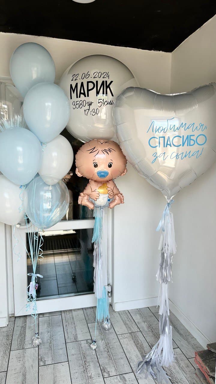 Набор шаров на выписку с фигуркой (фото 1)